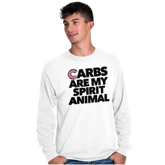 Carb Spirit Animal Donut Pizza Foodie Plus Size Long Sleeve Graphic Tee Shirt Brisco Brands 2X