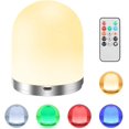 thumbnail image 1 of Luz nocturna, lámpara de noche para niños con control remoto, recargable por USB con función de temporizador, blanco cálido regulable, blanco frío, cambio de color RGB, 1 of 5