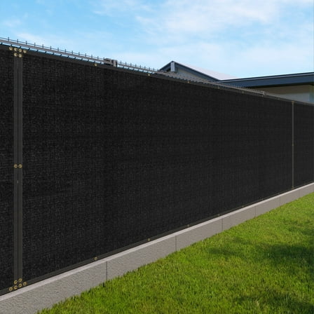6'x50' Privacy Fence Screen Garden Yard Windscreen Mesh Outdoor Shade Cover Black