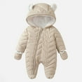 thumbnail image 2 of Krdevn Baby Boys Snowsuit Winter Warm Insulated Jumpsuit Cold Weather Outdoor Outfit for Toddlers,Color:Beige,Size:9-12 Months, 2 of 9