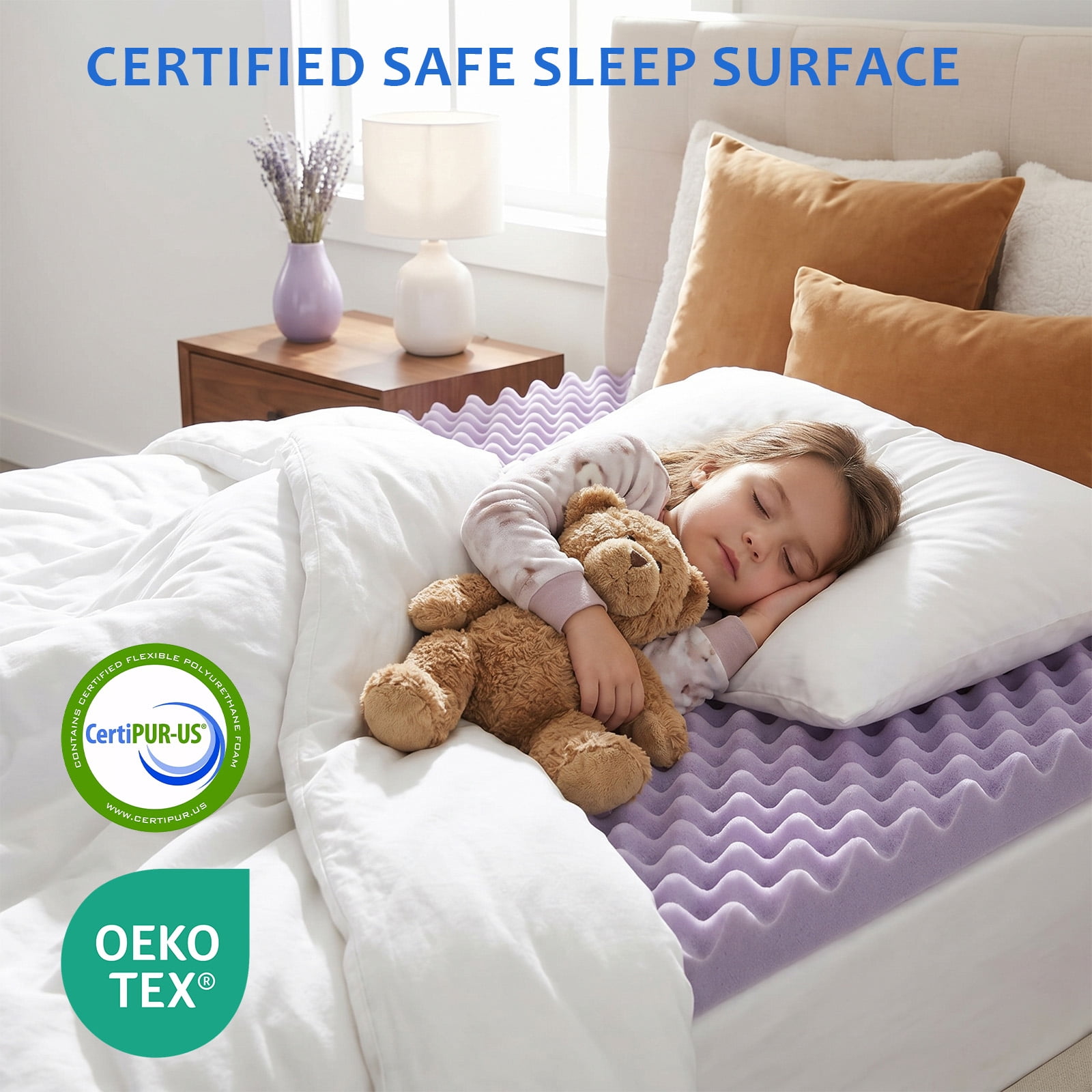 Mattress Topper, Twin Size Egg Crate Memory Foam Mattress Topper,Pressure Relief for Back Pain, 2 Inches