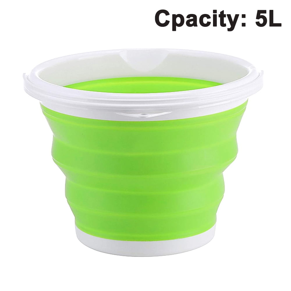2.6 Gallon Backpacking Collapsible Bucket with Handle Foldable Beach Toys Container Folding Plastic Bucket for Hiking Camping and Car Household Cleaning 10L