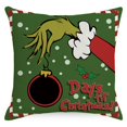 thumbnail image 3 of Funda de almohada de El Grinch. 45 x 45 cm, juego de 4 fundas de almohada de Papá Noel, funda de almohada de felpa corta navideña para sofá decorativo, decoración de cama para el hogar, 3 of 5