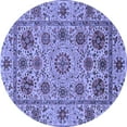 thumbnail image 1 of Ahgly Company Indoor Round Abstract Blue Modern Area Rugs, 7' Round, 1 of 4