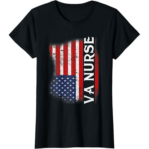 Veteran American USA Flag VA Nurse T-Shirt