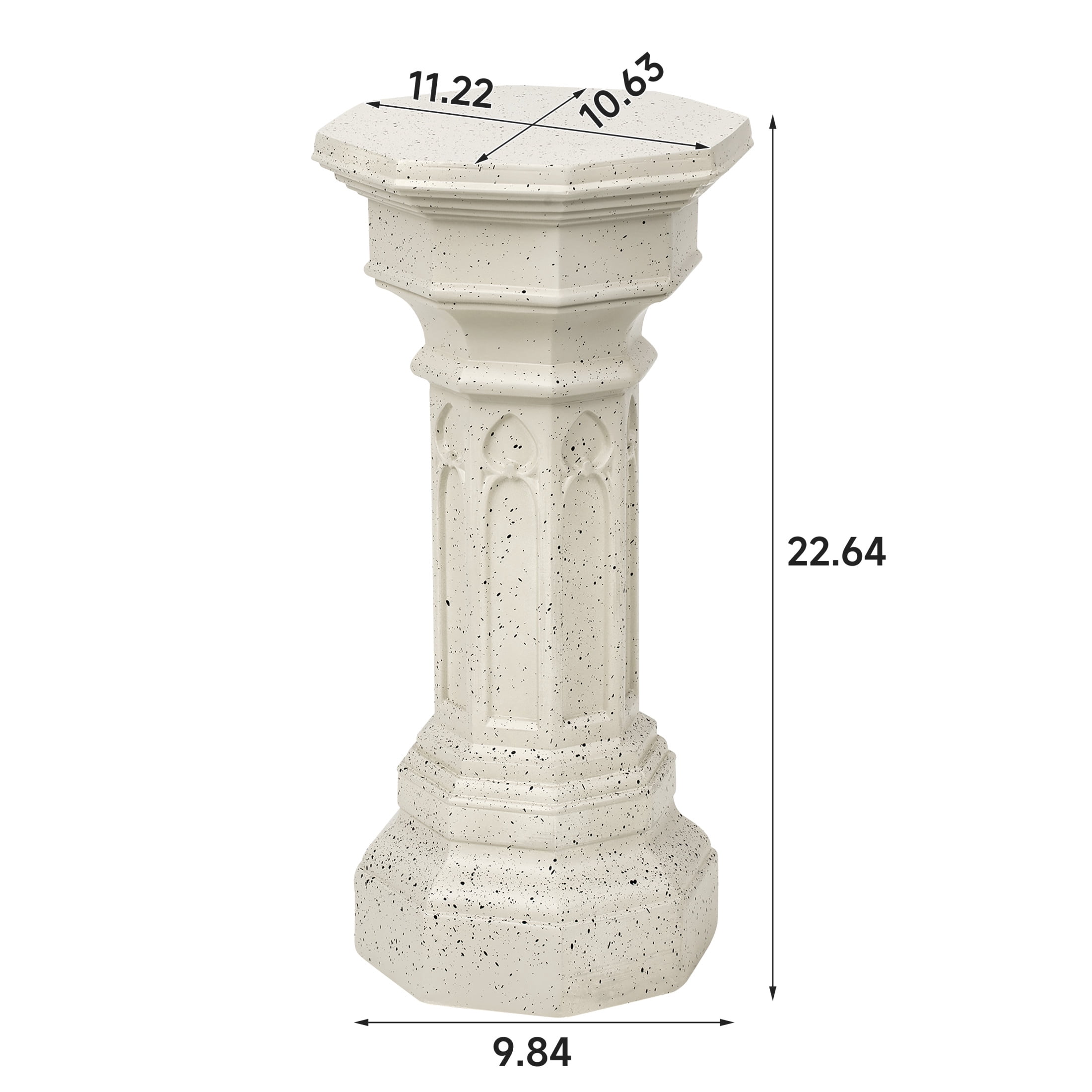 Christopher Knight Home 22.64"H Floral Pedestal Plant Stand, MGO Decorative Column Side Table, Sand