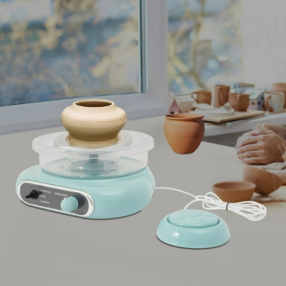 Electric Pottery Wheel Machine Mini Electric Pottery Making Machine 200rpm Green Be Applied To School Teaching, Pottery DIY Stores, Pottery Studios