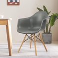 thumbnail image 2 of Heavenly Collection Bucket Grey Armchair with Wood Legs SET OF 6, 2 of 5