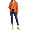 thumbnail image 2 of Abrigo de doble botonadura con solapa de pico para mujer INSPIRE CHIC, invierno, XL, naranja, 2 of 6