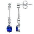 thumbnail image 2 of Mauli Jewels Ear Rings for Women 2.61 Carat Beautiful Oval Gemstone and Diamond Dangle Earrings Carat 10k White Gold 4-prong, 2 of 6
