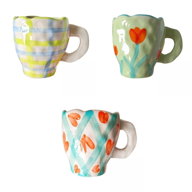 3x Tazas De Café De Cerámica Tazas Leche Tazas De Agua Regalo Para Amigo Baoblaze Tazas de café de cerámica
