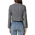 thumbnail image 3 of CHAQUETA DE TWEED PARA MUJER CON CUELLO REDONDO Y CIERRE DE BOTONES DE LARGA MANGA XL NEGRO GRIS, 3 of 6