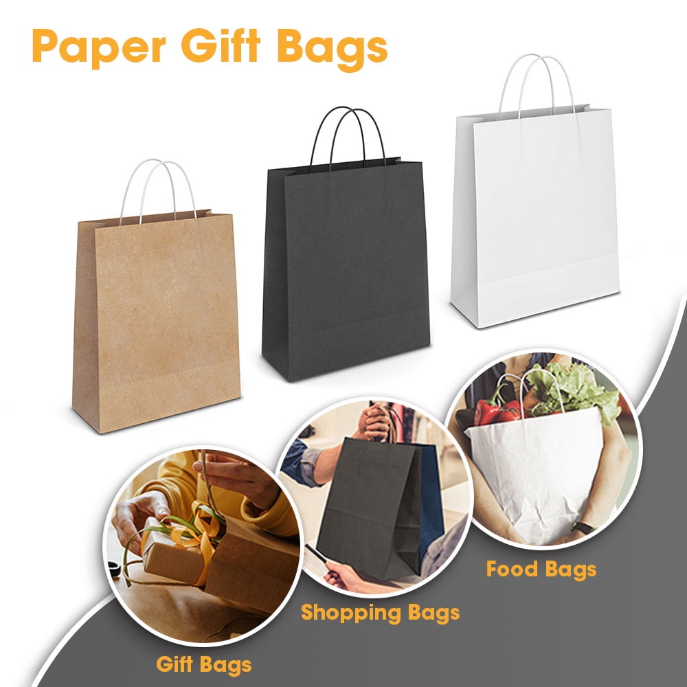 Extra Small Kraft Paper Gift Handle Bags -Weddings, Favors, Goody Bags Lot  of 100 - Wholesale Craft Outlet