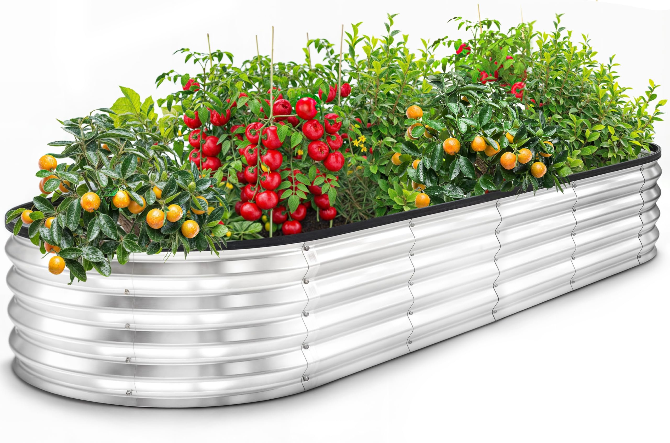 Utopia Home Galvanized Raised Garden Bed, 6 by 2 by 1 feet Lightweight Planter Boxes Outdoor with Easy Assembly, Large Garden Bed for Vegetables, Fruits, Flowers, Silver