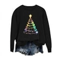 thumbnail image 3 of Christmas Women's Sweatshirts Fashion Casual Printed Shirts Pullover Round Neck Rhinestone Loose Long Sleeve Blouse Sweatshirt Top, 3 of 6