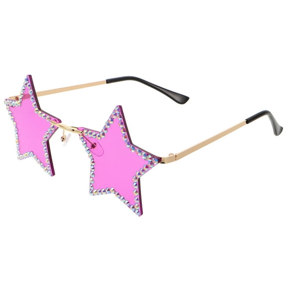 AURARMLET Rhinestone Star Sunglasses Purple Party Accessory Unique and Stylish