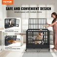 thumbnail image 5 of VEVOR 3-Door Heavy Duty Dog Crate for Indoor & Outdoor with Lockable Wheels and Removable Tray 37.4*25.6*31.9inches, 5 of 5