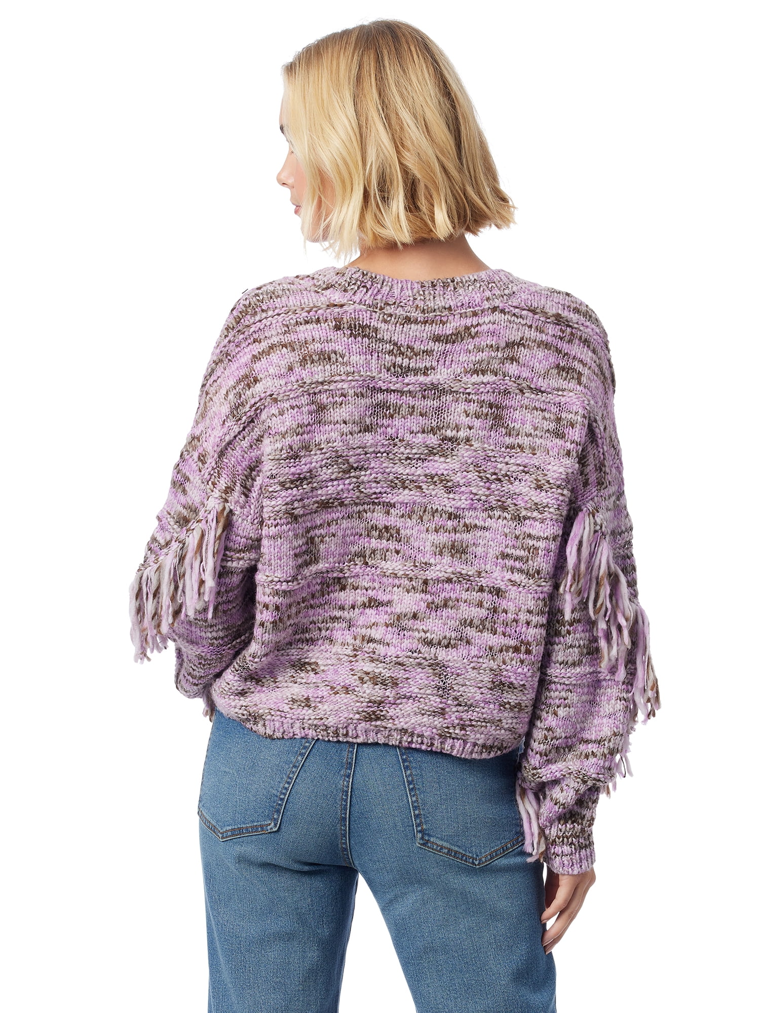 Jessica Simpson Women's and Women's Plus Aamina Fringe Cardigan Sweater, Sizes XS-4X