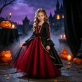 thumbnail image 2 of Girls Halloween Clothes Elegant Medieval Dress,Kids Halloween Party Gown Outfit, 2 of 6