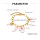 thumbnail image 4 of Pulsera con dijes a la moda para mujer de acero inoxidable chapada en oro, 4 of 4