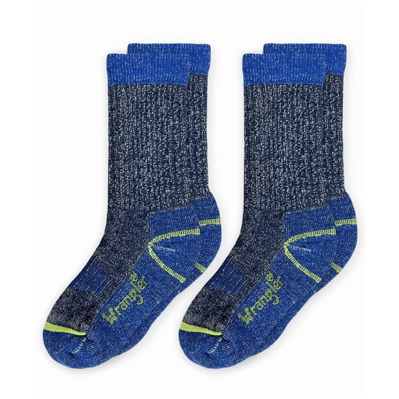 Wrangler Boys Merino Wool Half Cushion Seamless Rib Boot Crew Socks 2 Pair Pack