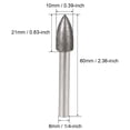 thumbnail image 2 of Brocas de diamante para moler, bits de perforación para herramienta rotativa, vástago de 1/4 de pulgada, cónico de 10 mm, 120 de grano, 2 piezas, 2 of 4