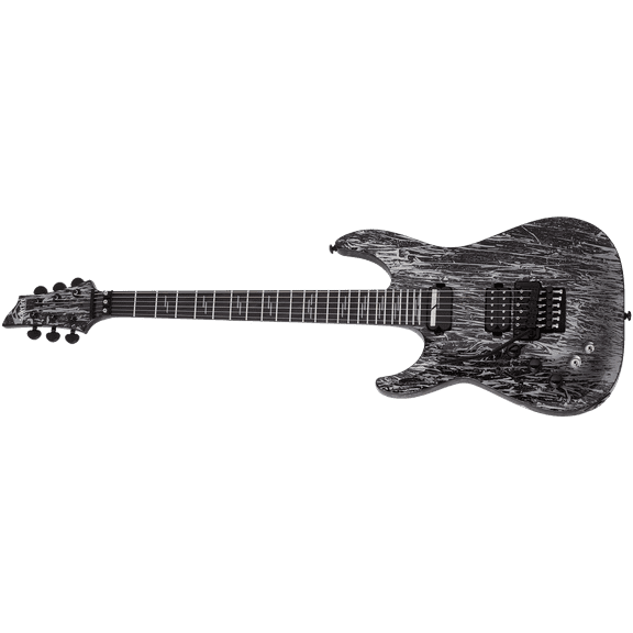 Schecter 1466 Left handed C-1 FR S Floyd Rose Electric Guitar, Ebony Board, Silver Mountain