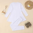 thumbnail image 5 of WOYY Little Girls Outfits Solid Casual Long Sleeve T-Shirt Dress Pants Set, Sizes 5-6, 5 of 8
