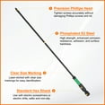 thumbnail image 5 of 2pcs #1 Impact Phillips Screwdriver Bit PH1 1/4" Hex Shank 8" (200mm) Long 0.1" Rod Magnetic Cross Head Drill Bits S2 Steel Industrial Screw Driver for Impact Power Drivers, 5 of 7