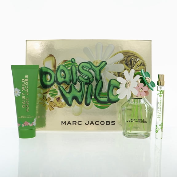 Marc Jacobs Daisy Wild 3 Piece Gift Set For Women - 3.3 Oz Eau De Parfum Spray, 0.33 Oz Eau De Parfum Spray, 2.5 Oz Body Lotion