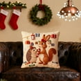 thumbnail image 5 of geerera Christmas Decorative Pillow Covers 18''x18'' Embroidered Christmas Pillowcases Soft Linen Hidden Zipper Holiday Cushion Cases Decoration for Sofa Couch, 5 of 6