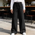 thumbnail image 4 of Enjoytime Womens Wide Leg Pants High Waist Drawstring Beach Trousers Summer Loose Casual Vacation Plus Size Pants, 4 of 8