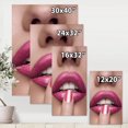 thumbnail image 4 of Designart Pink Woman Lips With Finger On Mouth Canvas Wall Art, 4 of 4