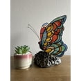 thumbnail image 4 of Stained Glass Night Light Butterfly Blue Green Red LED Bulb Included 6"W*7"D*9"H, 4 of 5