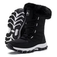 HOBIBEAR Women's Winter Snow Boots — Water Resistant, Faux Fur Lined, TPR Non-Slip Sole, Mid-Calf Outdoor Warm Shoes