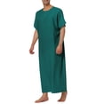 thumbnail image 4 of INSPIRE CHIC Men's Nightshirt Short Sleeve Crew Neck Relaxed Fit Long Sleepshirt M Teal Green, 4 of 5