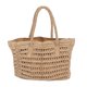 thumbnail image 1 of Woven Straw Large Bag Vintage Hollow Out Double Handle Zipper Inner Pocket Straw Shoulder Bag Coffee, 1 of 4