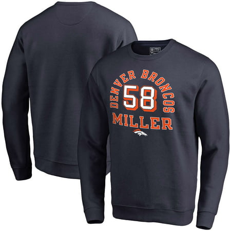 Von Miller Denver Broncos NFL Pro Line by Fanatics Branded Team Elite Player Name & Number Crew Pullover Sweatshirt -