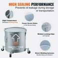 thumbnail image 4 of KFFKFF Oil Disposal Unit, 16 Gallon Capacity with Wheeled Base, Durable Carbon Steel with Anti-Rust Finish, Secure Lid with Locking Clips, Includes Filter Bag for Cooking Oil Purification, Grey, 4 of 9