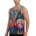 thumbnail image 2 of Daiia Romantic Flamingo Pair Printed Men's Quick Dry Fit Muscle Tank Top Slim-Fit Tank Workout Tank Top Lightweight Sports Tank Top-3X-Large, 2 of 7