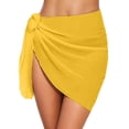 thumbnail image 2 of EliteGoogv Women Beach Wrap Skirt Sarong Swimsuit Cover Up Lightweight Sheer Bathing Suit Cover Up For Beach Pool Summer Vacation,Yellow,S, 2 of 4