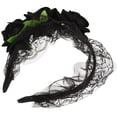 thumbnail image 2 of KAKOWELY Diadema de flores, diadema de encaje, diadema ancha, tocado de fiesta, accesorio vintage para el cabello para mujer, 2 of 4