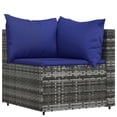 thumbnail image 2 of vidaXL 3 Piece Garden Lounge Set with Cushions Grey Poly Rattan, 2 of 5