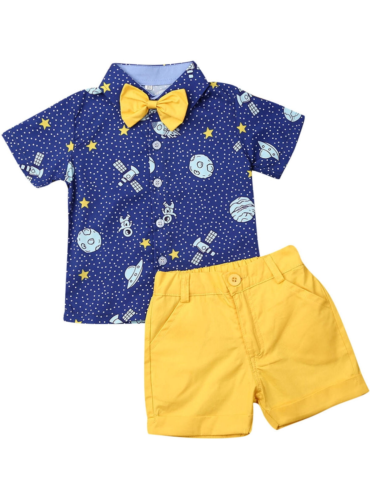 USA Toddler Kid Baby Boy Gentleman Clothes Shirt Tops Shorts Pants Formal Outfit