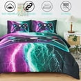thumbnail image 7 of PERFEMET Twin Size Gaming Comforter Set for Boys,3-Piece 3D Green Purple Lightning Game Controller Bedding Set for Kids Teens, 7 of 7