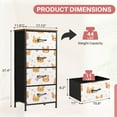 thumbnail image 4 of Sybels Playful Cartoon Print Storage Dresser , 4-Drawer Fabric Tower with Steel Frame & Wood Top, Whimsical Design for Playroom, Bedrooms, Hallways, Brown, 4 of 7