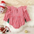 thumbnail image 4 of qiiinnHk Christmas Baby Girl Outfit Newborn Girl Xmas Santa Romper Dress Bowknot Onesie Cute Fall Winter Infant Baby Clothes 3-6 Months,Red, 4 of 7