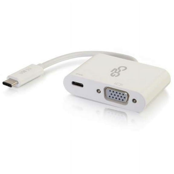 Cables To Go  USB-C to VGA Video Adapter Converter with Power Delivery - White