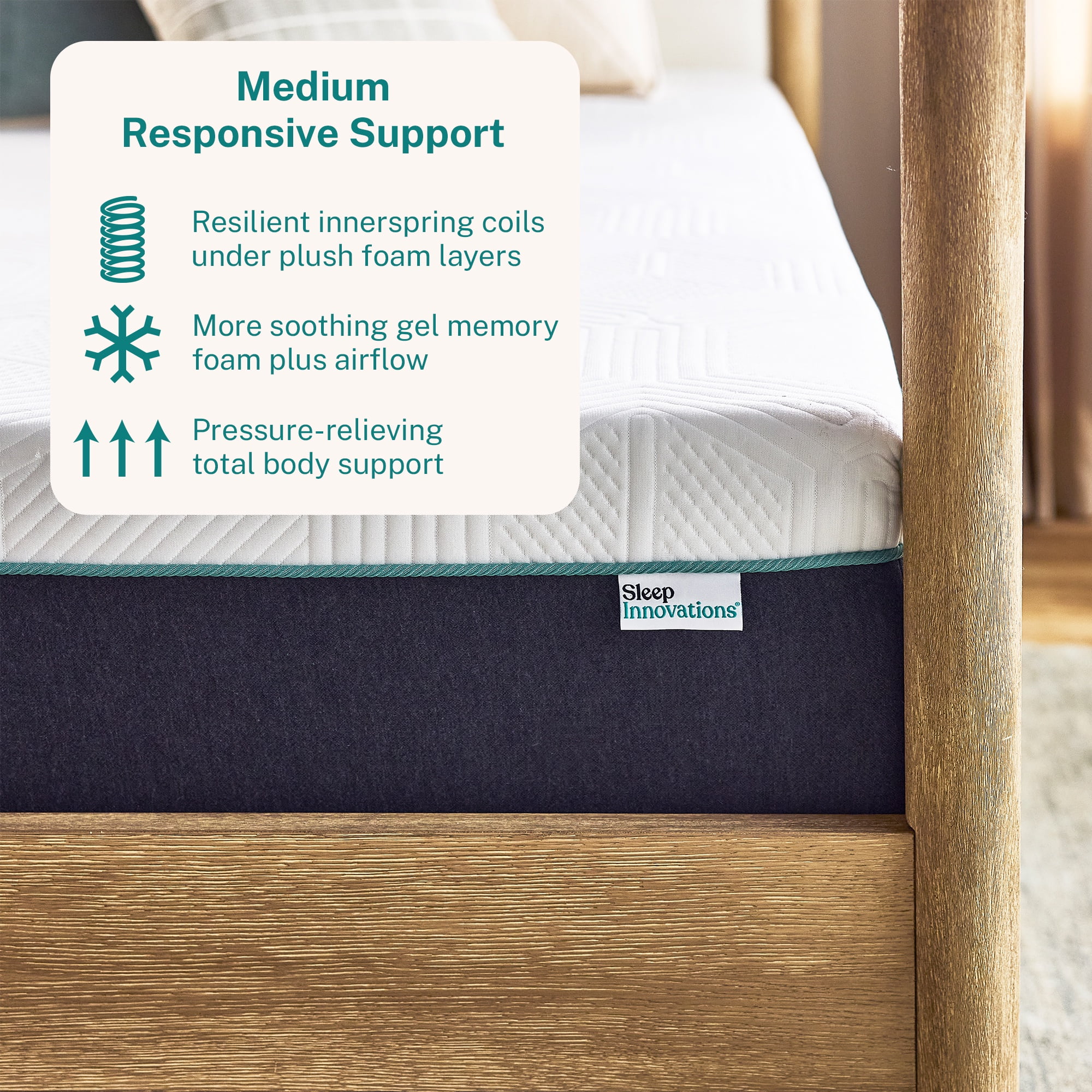 Sleep Innovations 12" Carson Hybrid Mattress, Twin
