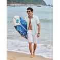 thumbnail image 3 of COOFANDY Linen Shirts for Men Short Sleeve Button Up Shirts Tropical Hawaiian Beachwear, 3 of 6